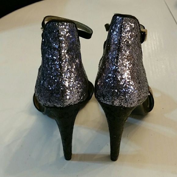 Lulu Townsend Stiletto Heels 9.5 Glitter Ankle Str - Picture 3 of 5